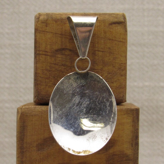 Large Sterling Silver Mother of Pearl Pendant + - image 4