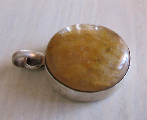 Sterling Silver and Amber Pendant + - image 2