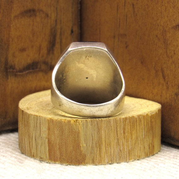 Black Rectangular Sterling Silver Ring Size 7 1/2… - image 4