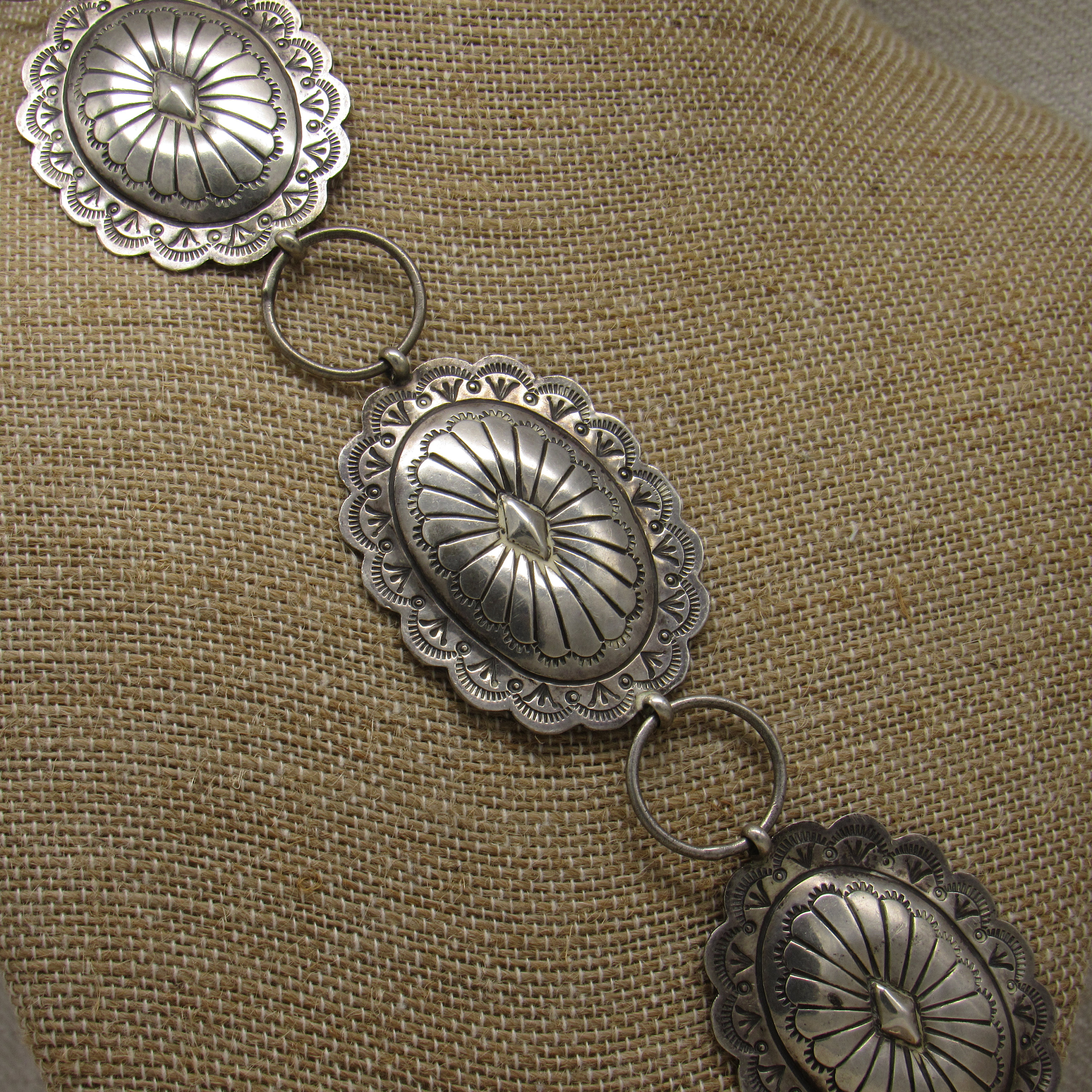 Susie James Navajo 925 Sterling Silver Leather Turquoise Concho Statement Belt Vintage James Harrison sterling and turquoise concho belt main image 3