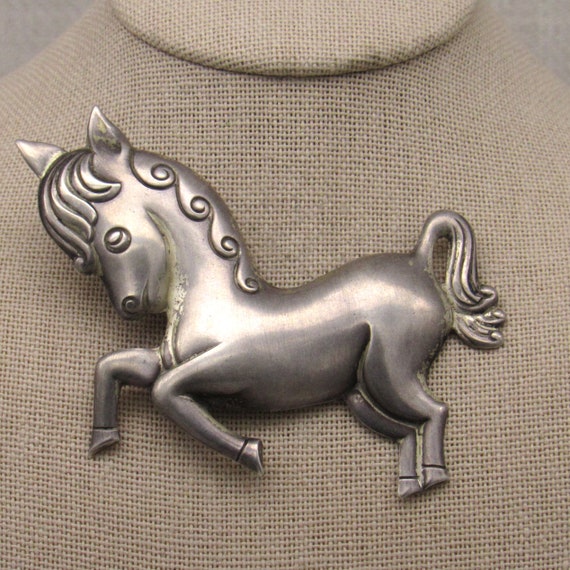 Sterling Silver Truart Whimsical Horse Pin +