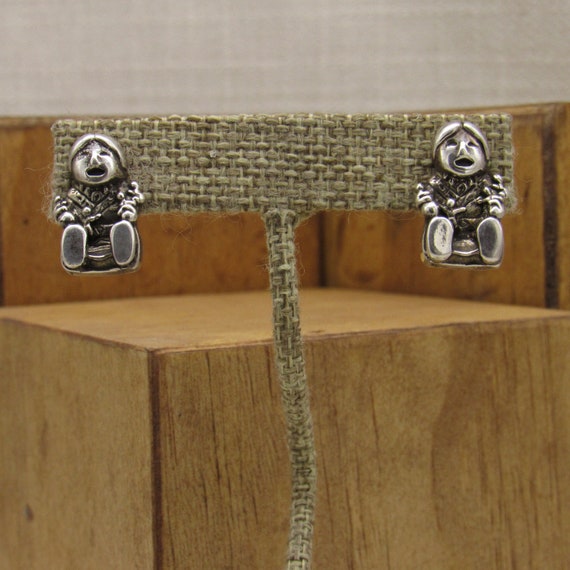 Southwest Sterling Silver Story Teller Earrings + - image 5