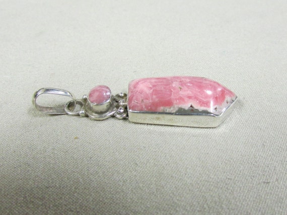 Sterling Silver and Rhodochrosite Pendant + - image 2