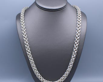 Bold Sterling Silver Multi-Link 9mm 27" Necklace