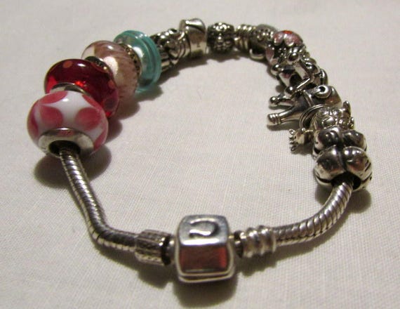 Sterling Silver Charm Bracelet with Charms + - image 3