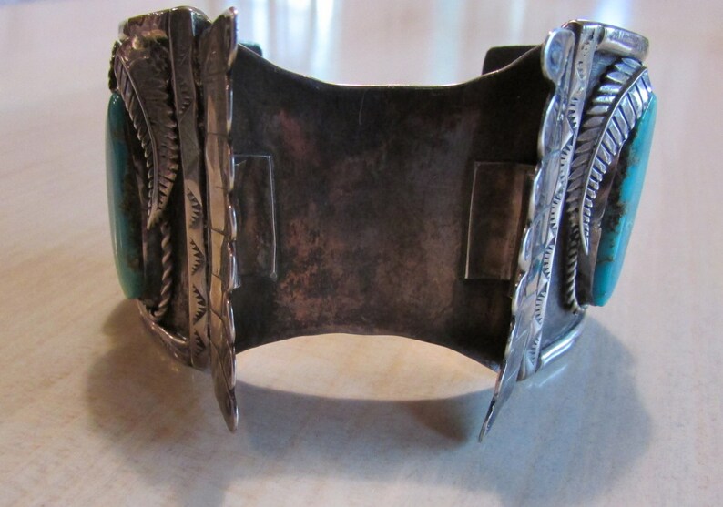 Southwest Men's Sterling Silver & Turquoise Watch Cuff Etsy