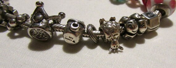 Sterling Silver Charm Bracelet with Charms + - image 5