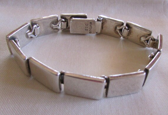 Sterling Silver Rectangles Link Bracelet from Mex… - image 6