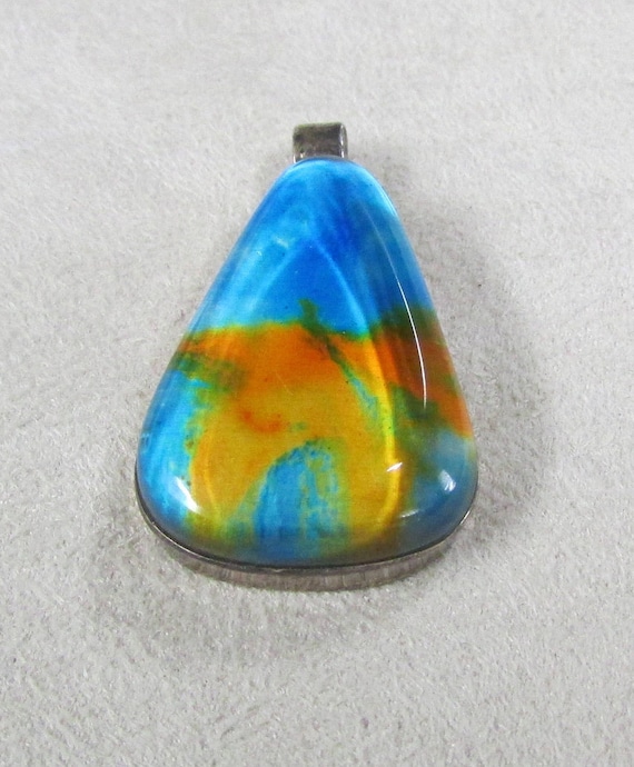Sterling Silver and Art Glass Pendant +