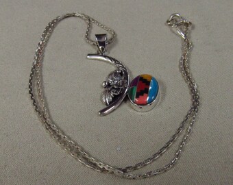 Unusual Shape Southwest Block Inlay Cab Necklace +