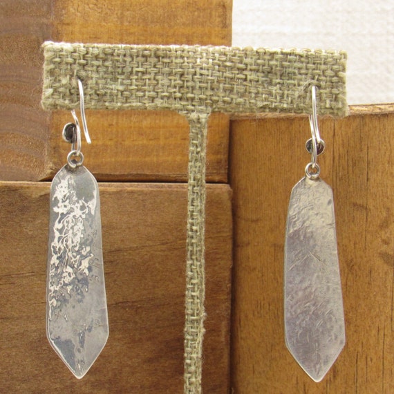 Sterling Silver Wire Dangle Feather Earrings + - image 4