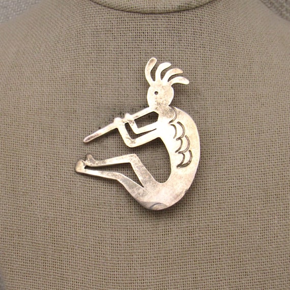 Southwest Sterling Silver Kokopelli Pin +