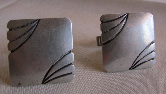 Sterling Silver Rectangular Cuff Links by Elias + - image 1