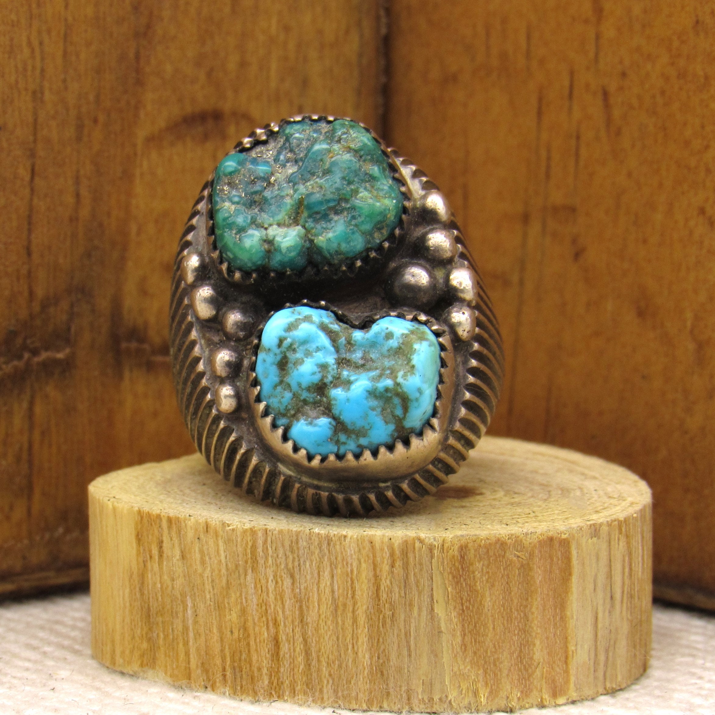 Heavy Sterling Silver and Turquoise Men's Ring Size 10 + - Etsy