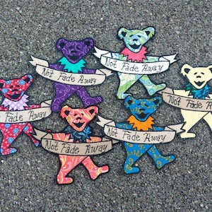 Grateful Dead Dancing Bear Not Fade Away Banner Patch