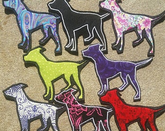 Hund Silhouette Aufnäher