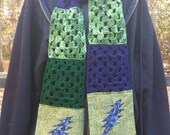 Lightening bolt grateful dead scarf with pockets