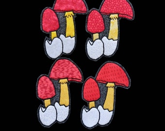 Amanita Jacksonii Mushroom Handmade Applique Patch