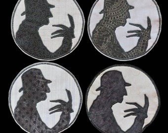 Freddy Krueger Silhouette Halloween Handmade Applique Patch