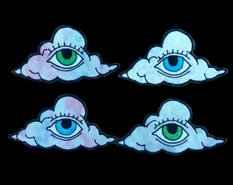 Augapfel Wolke Handgemachter Aufnäher