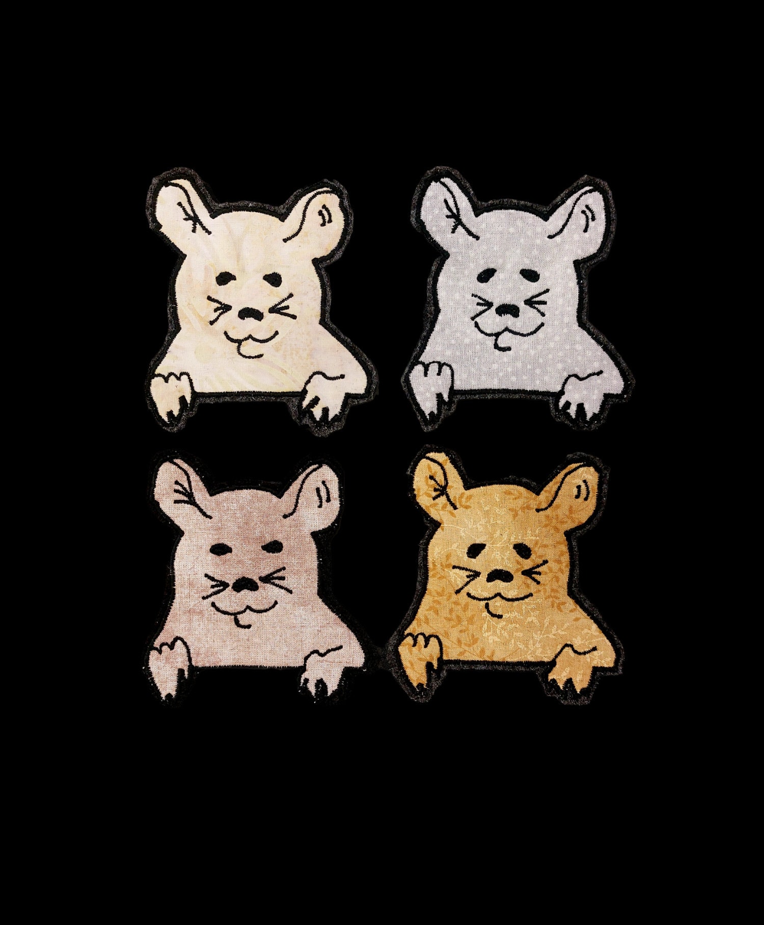 ネズミの顔の手作りアップリケパッチ - Etsy 日本