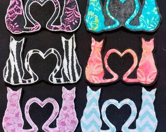 Patch kat hart silhouet