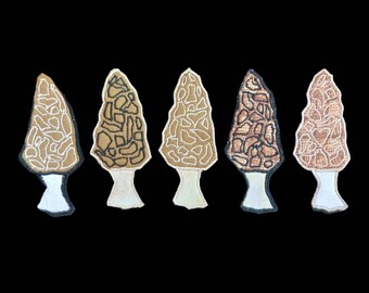 Morel Paddestoel Applique Patch