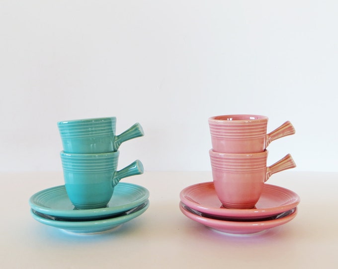 Vintage Fiestaware Set Fiesta Espresso Cups Saucers Etsy