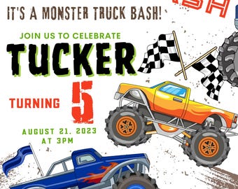 Monster Truck Birthday Invitation