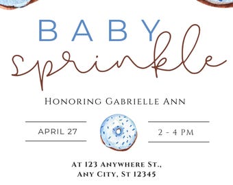 Baby Sprinkle Invitation- Donuts