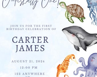 First Birthday O-Fishally One Invitation