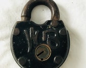 Antique Railroad Lock Brass No Key Brooklyn NY Wilson Bohannan USA Collectible display transportation farmhouse man cave