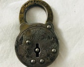 Antique Railroad Lock Brass No Key Iron Clad Corbin Six Levers USA Collectible display transportation farmhouse man cave