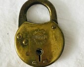Antique Railroad Lock Brass No Key ML Co. Protector Phila USA Collectible display transportation farmhouse man cave