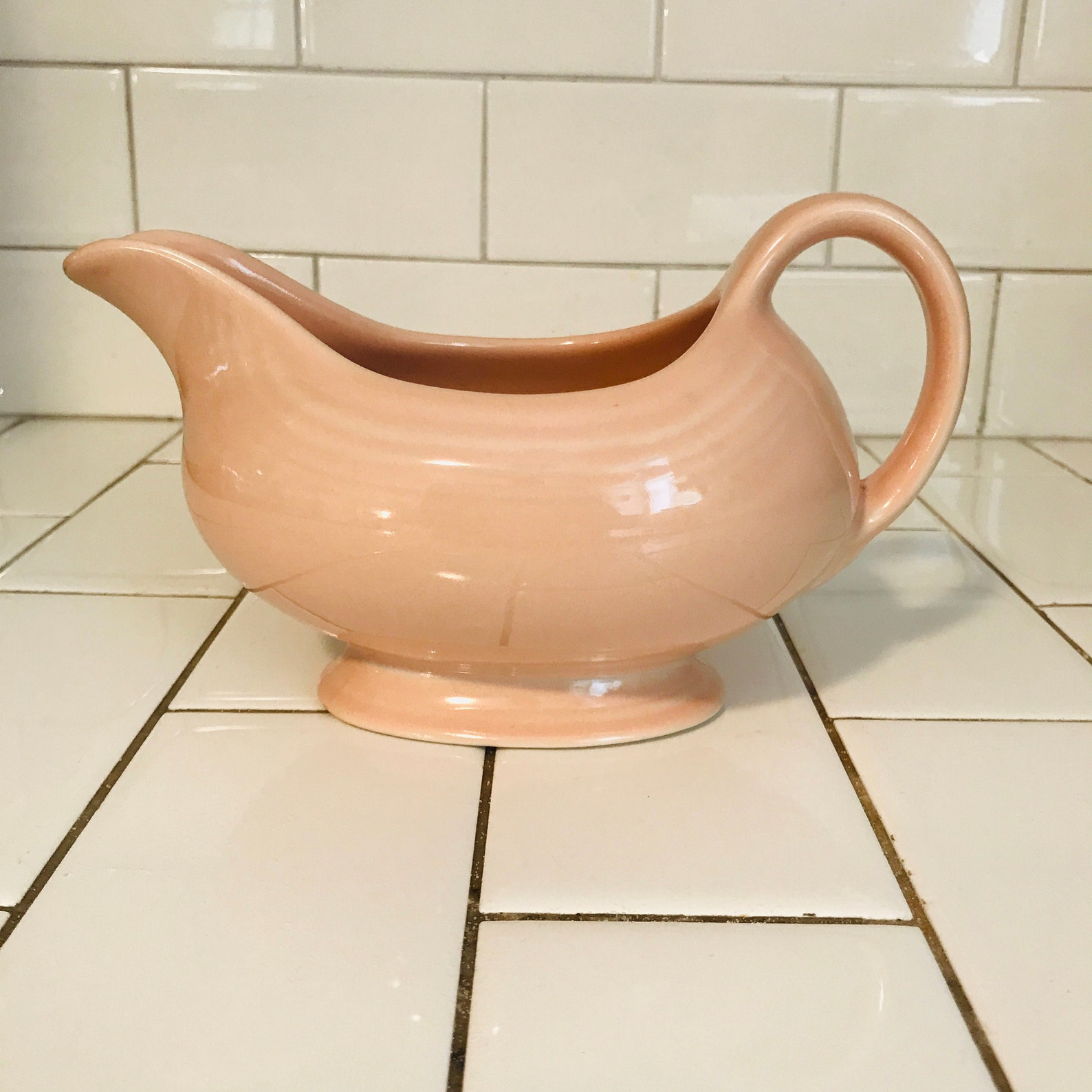 Vintage Fiestaware Gravy Boat Apricot Homer Laughlin 80's Etsy