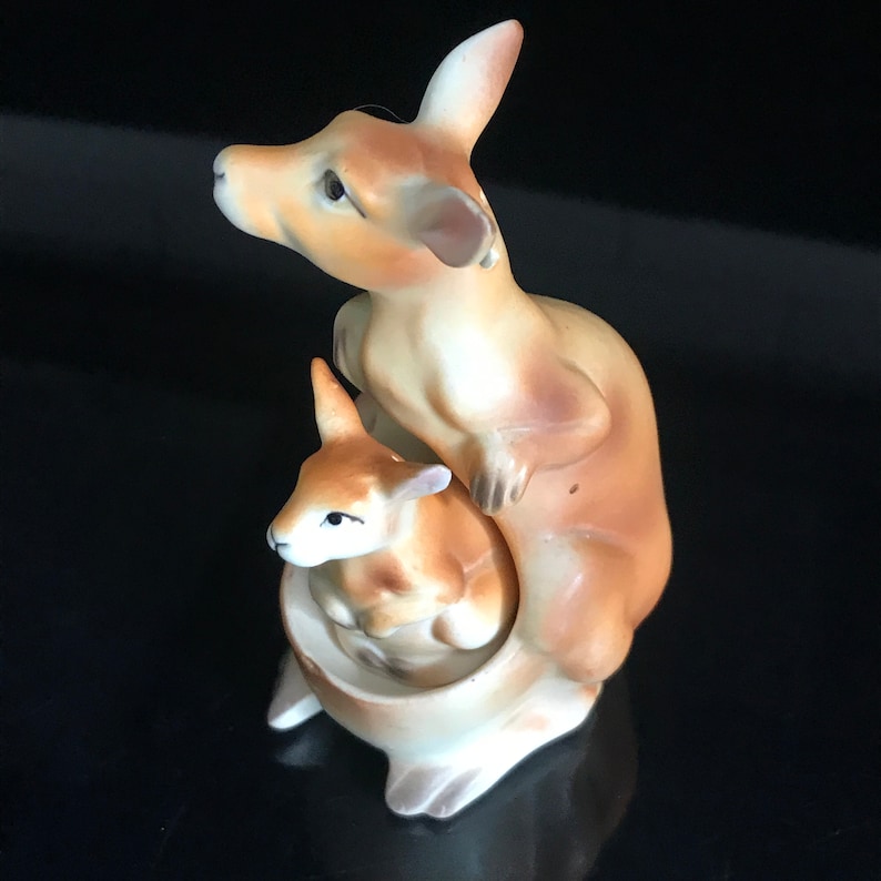 Vintage Kangaroo With Joey Salt and Pepper Shakers Fine Bone Etsy