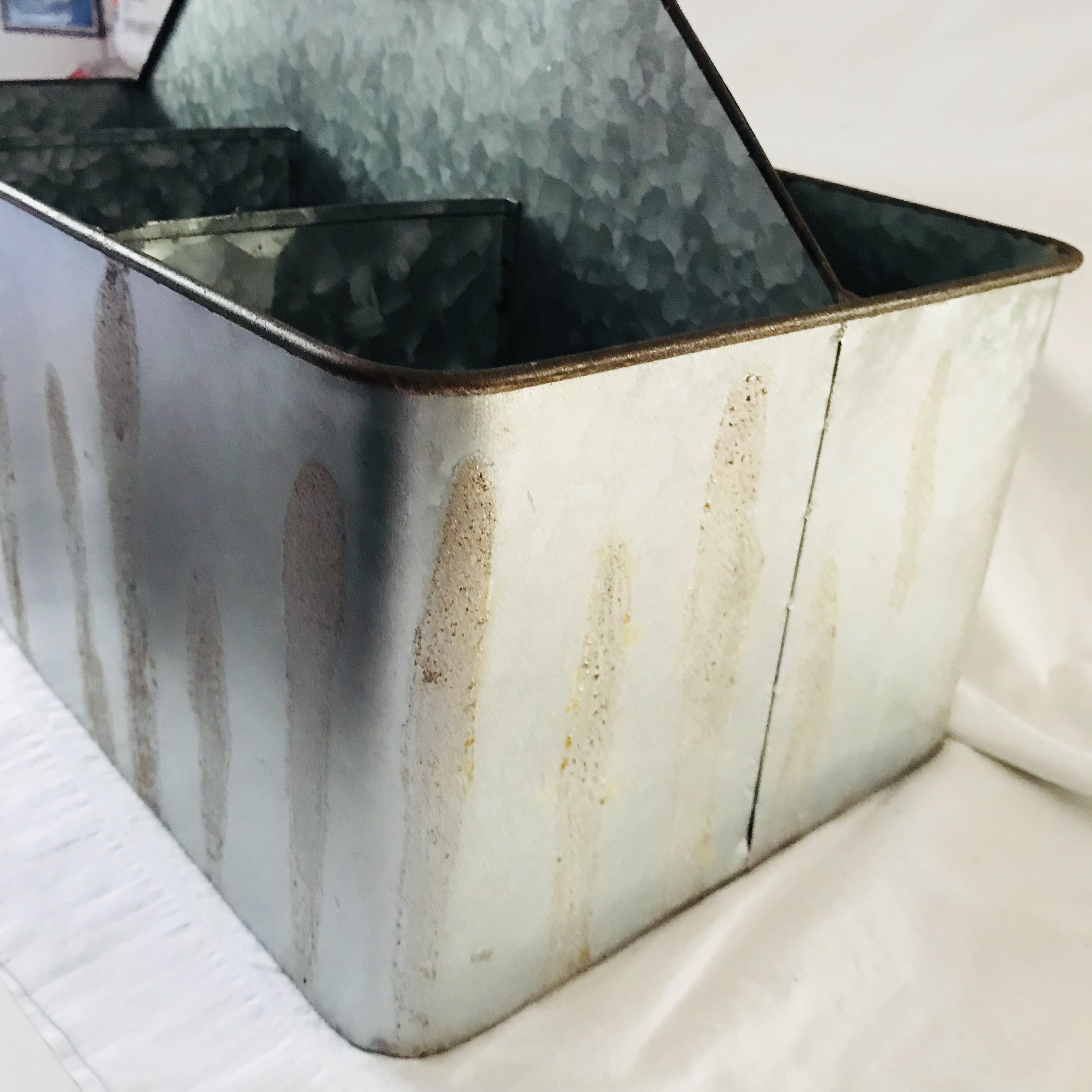 Rustic Metal Container Storage & Organization Home & Living Boxes & Bins Antique Farm ...