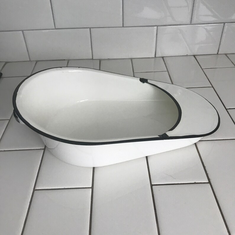 Vintage Bedpan Hospital Bed Pan White Enamel Collectible Etsy