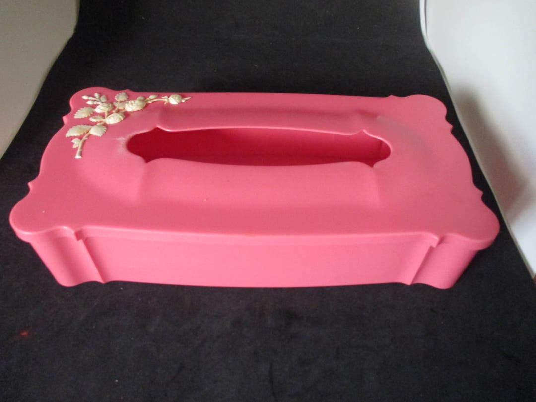 COOL RETRO Pink Vanity Dresser Bathroom Kleenex Tissue Box Mid Etsy