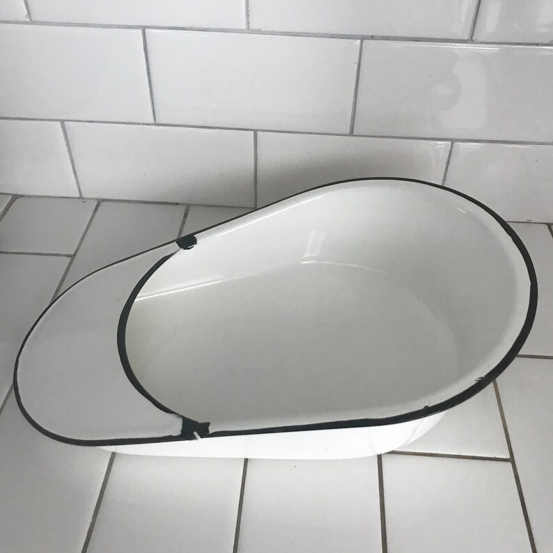 Vintage Bedpan Hospital Bed Pan White Enamel Collectible Etsy