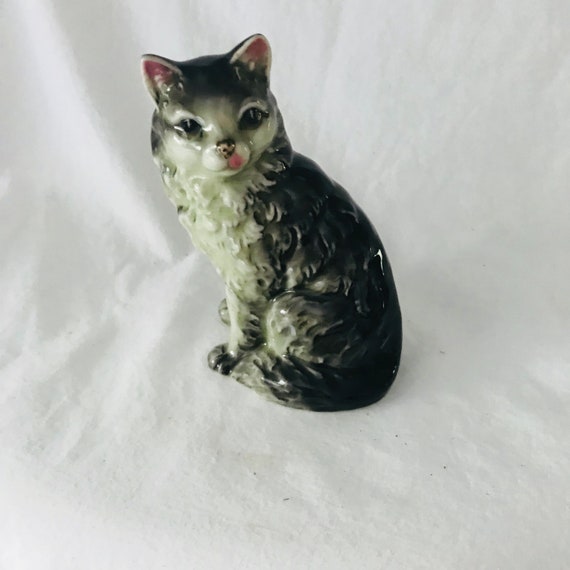 Antique Kitten Cat Long Hair Figurines Fine Bone China Quality Etsy