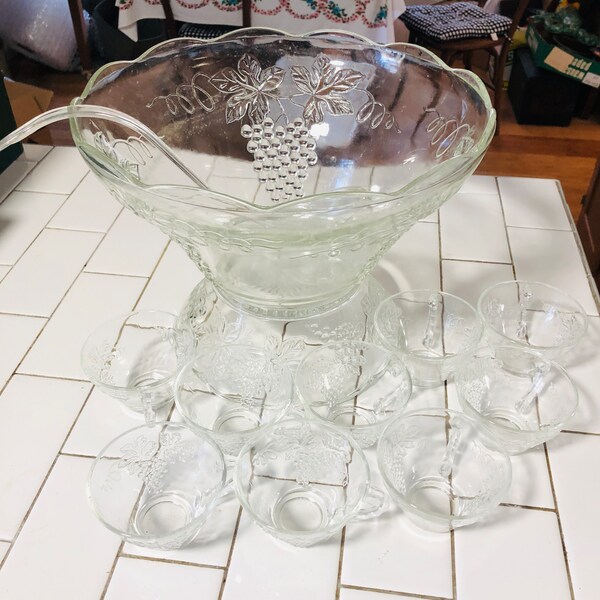 Grape Punch Bowl Etsy