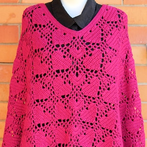 PDF Crochet Pattern Heart Poncho