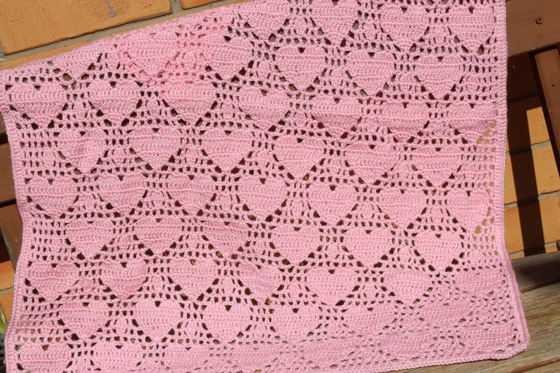 PDF, Crochet Pattern, Heart Blanket from Addicted 2 The Hook image 2