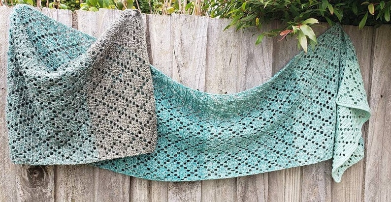 PDF Crochet Pattern, Wrapped in Diamonds Wrap image 2