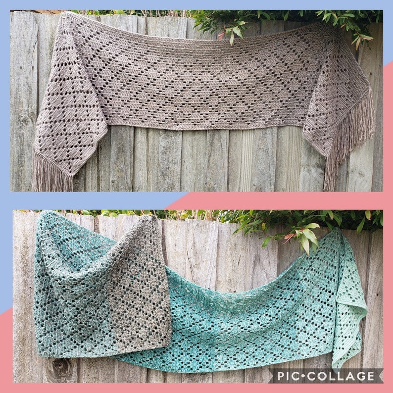 PDF Crochet Pattern, Wrapped in Diamonds Wrap image 1