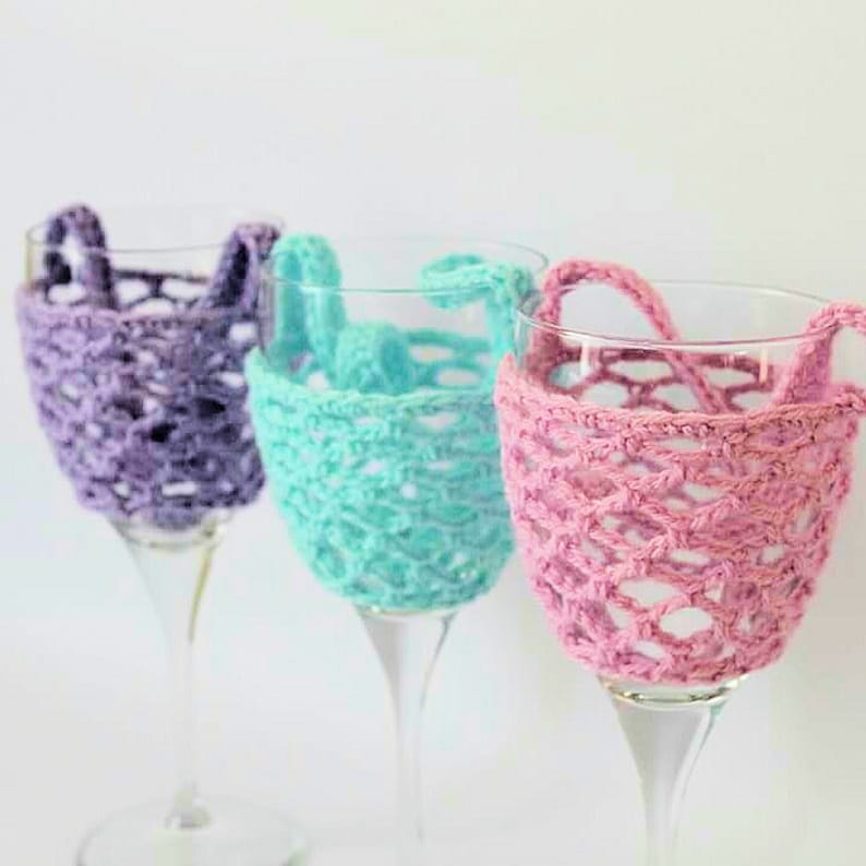 PDF crochet pattern wine glass lanyard holder Etsy