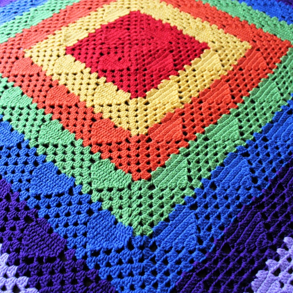 PDF Continuous granny hearts crochet pattern