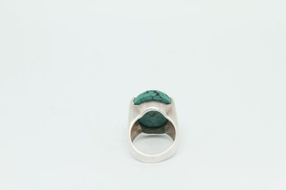 Signed 925 Silver and Turquoise Southwestern Ring - image 6