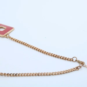 Rose Pink Square Vintage Necklace image 5